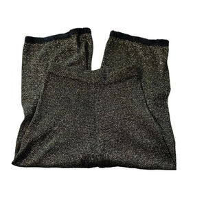 Zara Knit women's size medium wide legged black glitter gold pants